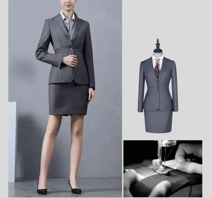 女士职业装灰色