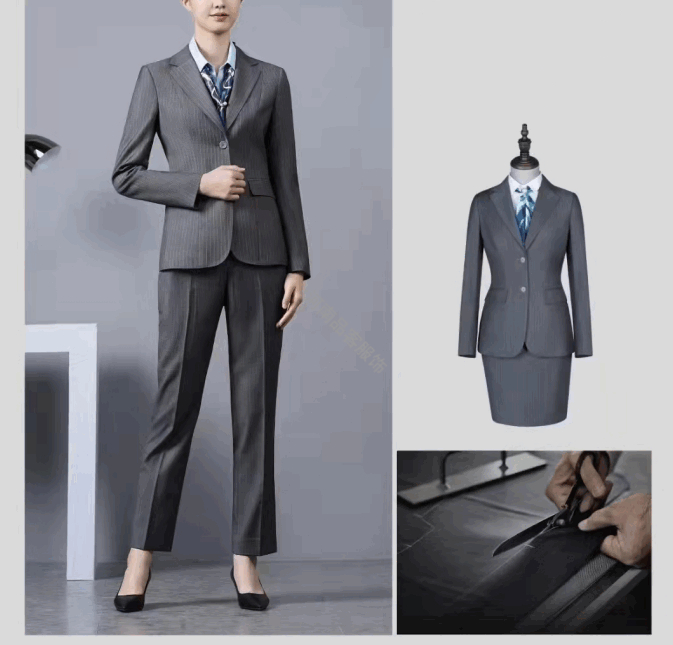女士西服正装灰色